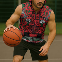 Aotearoa Iwi Tuhoe Sleeveless Zip Hoodie Maori Wharenui House Tribal Pattern