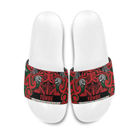 Aotearoa Iwi Tuhoe Slide Sandals Maori Wharenui House Tribal Pattern