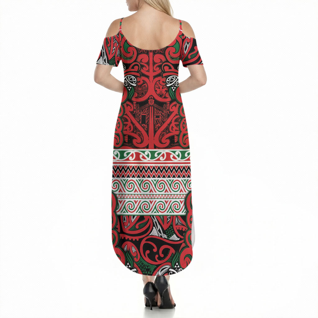 Aotearoa Iwi Tuhoe Summer Maxi Dress Maori Wharenui House Tribal Pattern