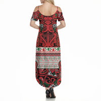 Aotearoa Iwi Tuhoe Summer Maxi Dress Maori Wharenui House Tribal Pattern