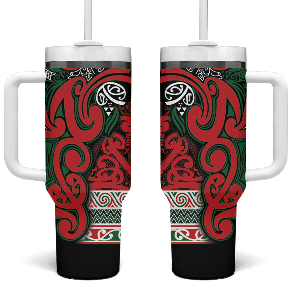 Aotearoa Iwi Tuhoe Tumbler With Handle Maori Wharenui House Tribal Pattern