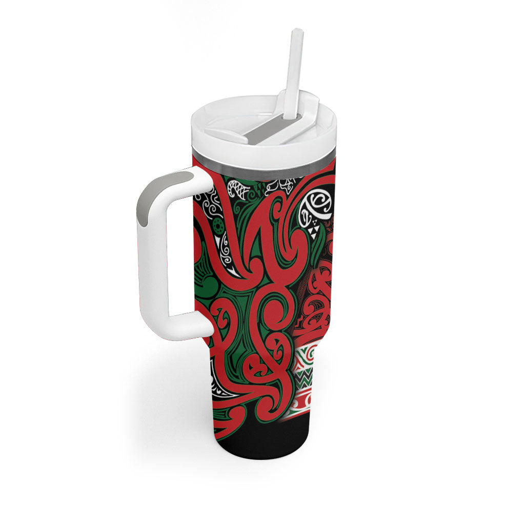 Aotearoa Iwi Tuhoe Tumbler With Handle Maori Wharenui House Tribal Pattern