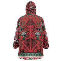 Aotearoa Iwi Tuhoe Wearable Blanket Hoodie Maori Wharenui House Tribal Pattern