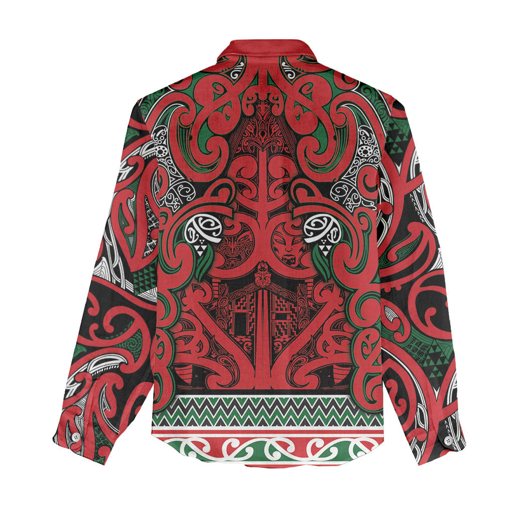Aotearoa Iwi Tuhoe Women Casual Shirt Maori Wharenui House Tribal Pattern