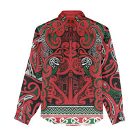 Aotearoa Iwi Tuhoe Women Casual Shirt Maori Wharenui House Tribal Pattern