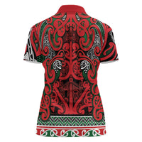 Aotearoa Iwi Tuhoe Women Polo Shirt Maori Wharenui House Tribal Pattern