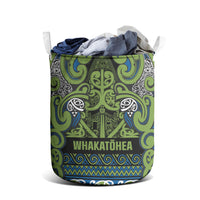 Aotearoa Iwi Whakatohea Laundry Basket Maori Wharenui House Tribal Pattern