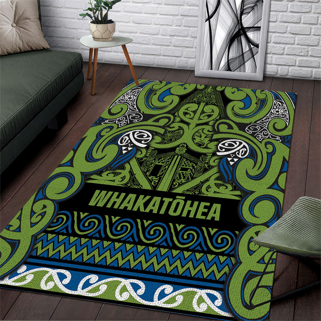 Aotearoa Iwi Whakatohea Area Rug Maori Wharenui House Tribal Pattern LT9 Olive green - Polynesian Pride