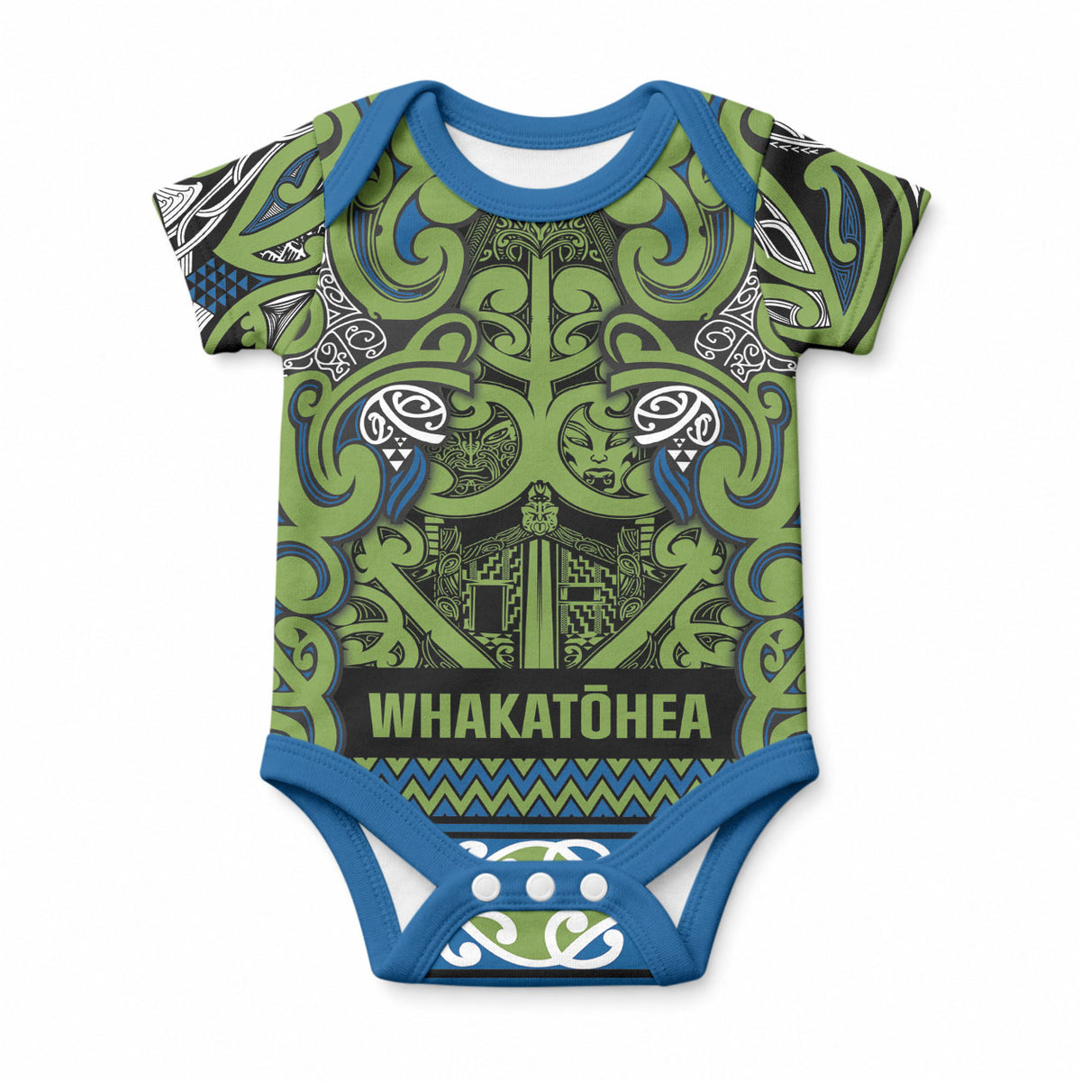 Aotearoa Iwi Whakatohea Baby Onesie Maori Wharenui House Tribal Pattern