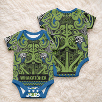 Aotearoa Iwi Whakatohea Baby Onesie Maori Wharenui House Tribal Pattern