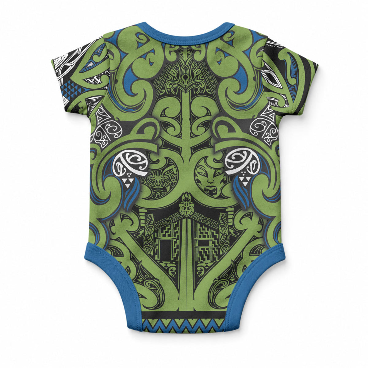 Aotearoa Iwi Whakatohea Baby Onesie Maori Wharenui House Tribal Pattern