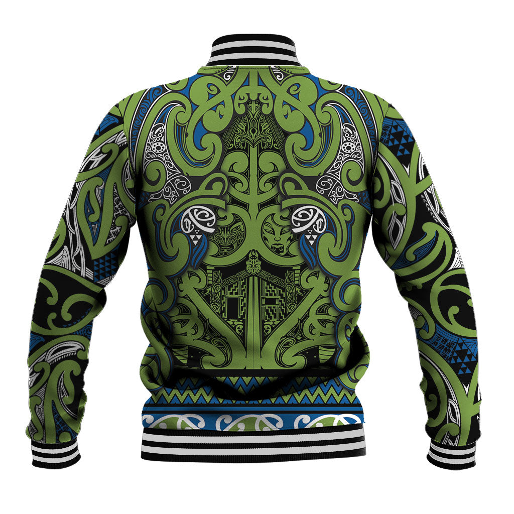 Aotearoa Iwi Whakatohea Baseball Jacket Maori Wharenui House Tribal Pattern