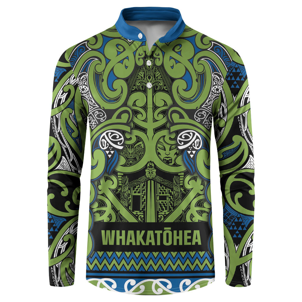 Aotearoa Iwi Whakatohea Button Sweatshirt Maori Wharenui House Tribal Pattern