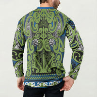 Aotearoa Iwi Whakatohea Button Sweatshirt Maori Wharenui House Tribal Pattern