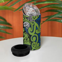 Aotearoa Iwi Whakatohea 4 in 1 Can Cooler Tumbler Maori Wharenui House Tribal Pattern