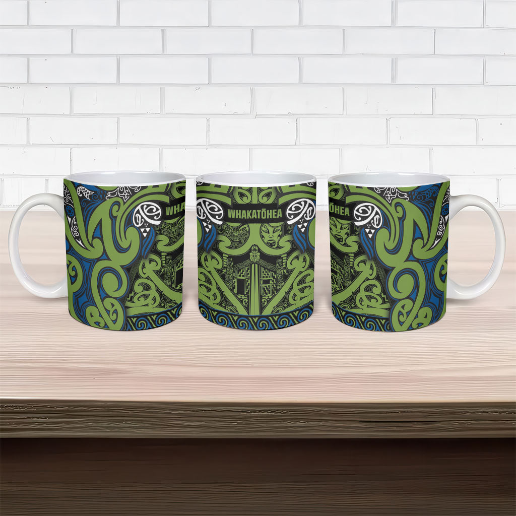 Aotearoa Iwi Whakatohea Ceramic Mug Maori Wharenui House Tribal Pattern