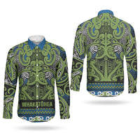 Aotearoa Iwi Whakatohea Couples Matching Tank Maxi Dress and Long Sleeve Button Shirt Maori Wharenui House Tribal Pattern