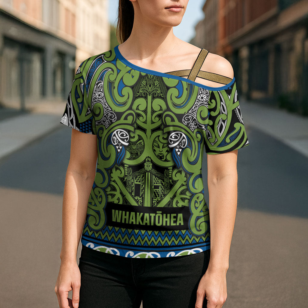 Aotearoa Iwi Whakatohea Cross Shoulder Shirt Maori Wharenui House Tribal Pattern