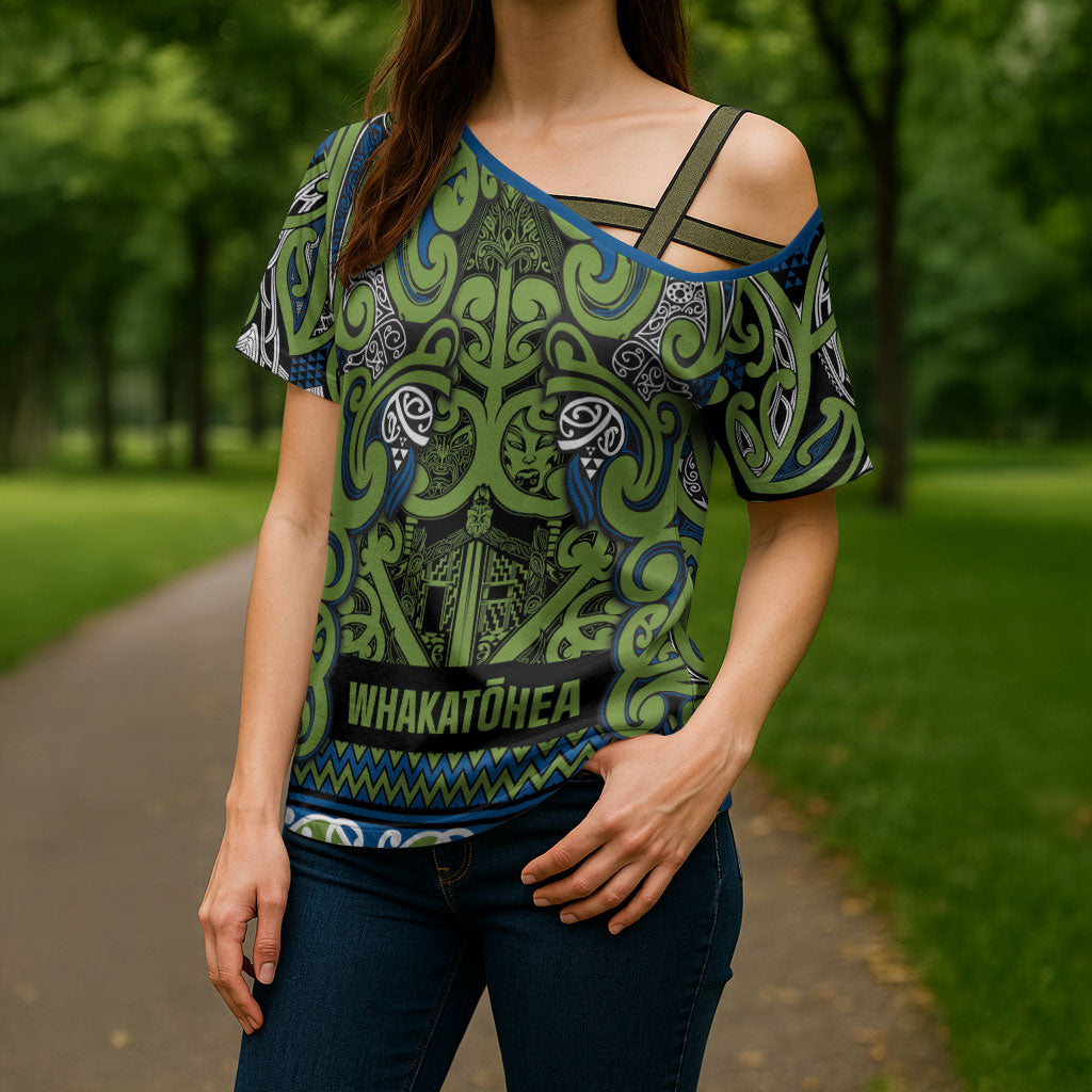 Aotearoa Iwi Whakatohea Cross Shoulder Shirt Maori Wharenui House Tribal Pattern
