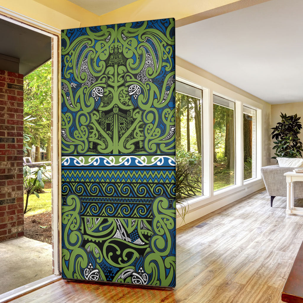 Aotearoa Iwi Whakatohea Door Cover Maori Wharenui House Tribal Pattern