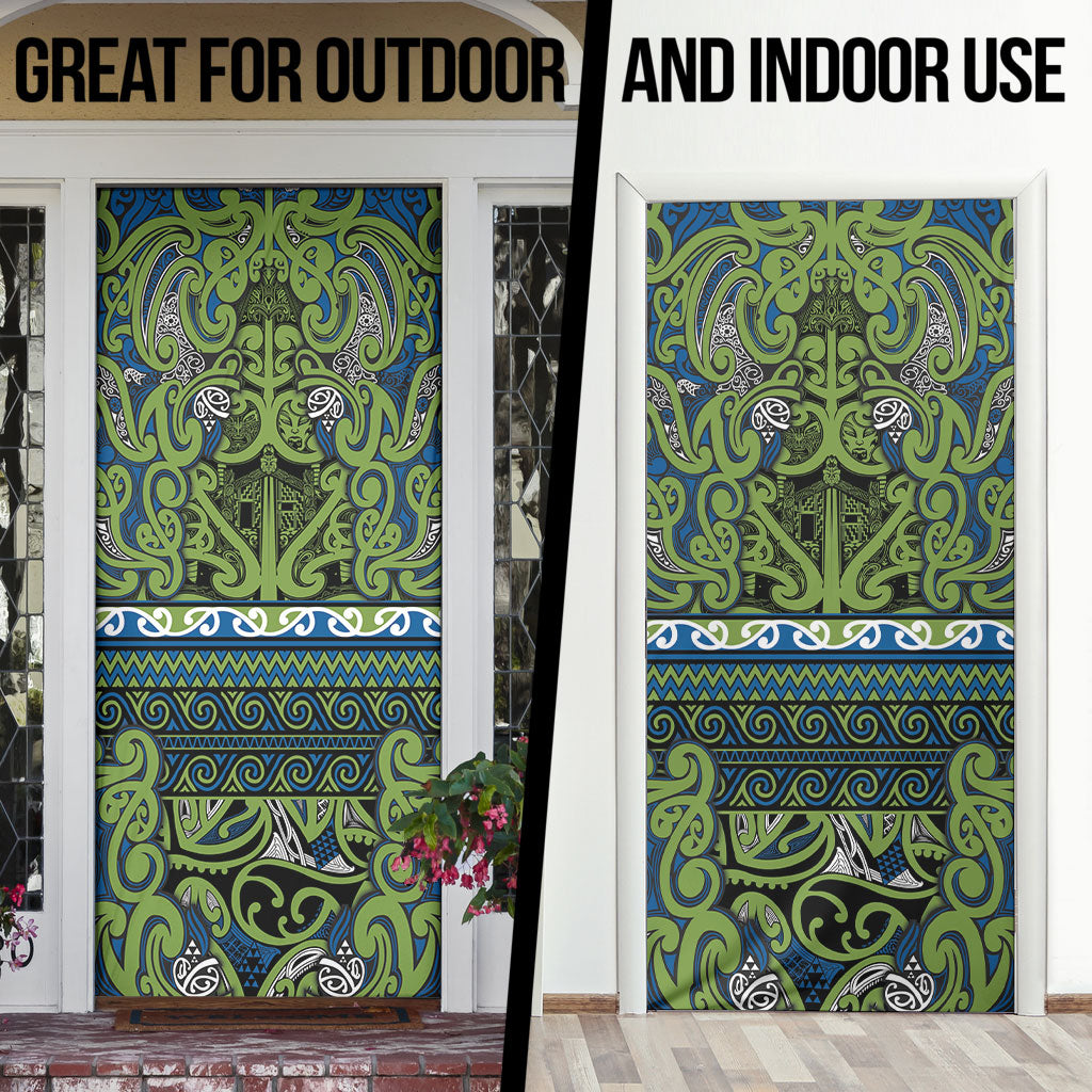 Aotearoa Iwi Whakatohea Door Cover Maori Wharenui House Tribal Pattern