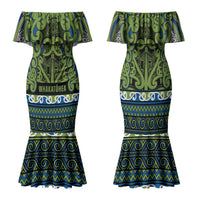 Aotearoa Iwi Whakatohea Family Matching Mermaid Dress and Hawaiian Shirt Maori Wharenui House Tribal Pattern
