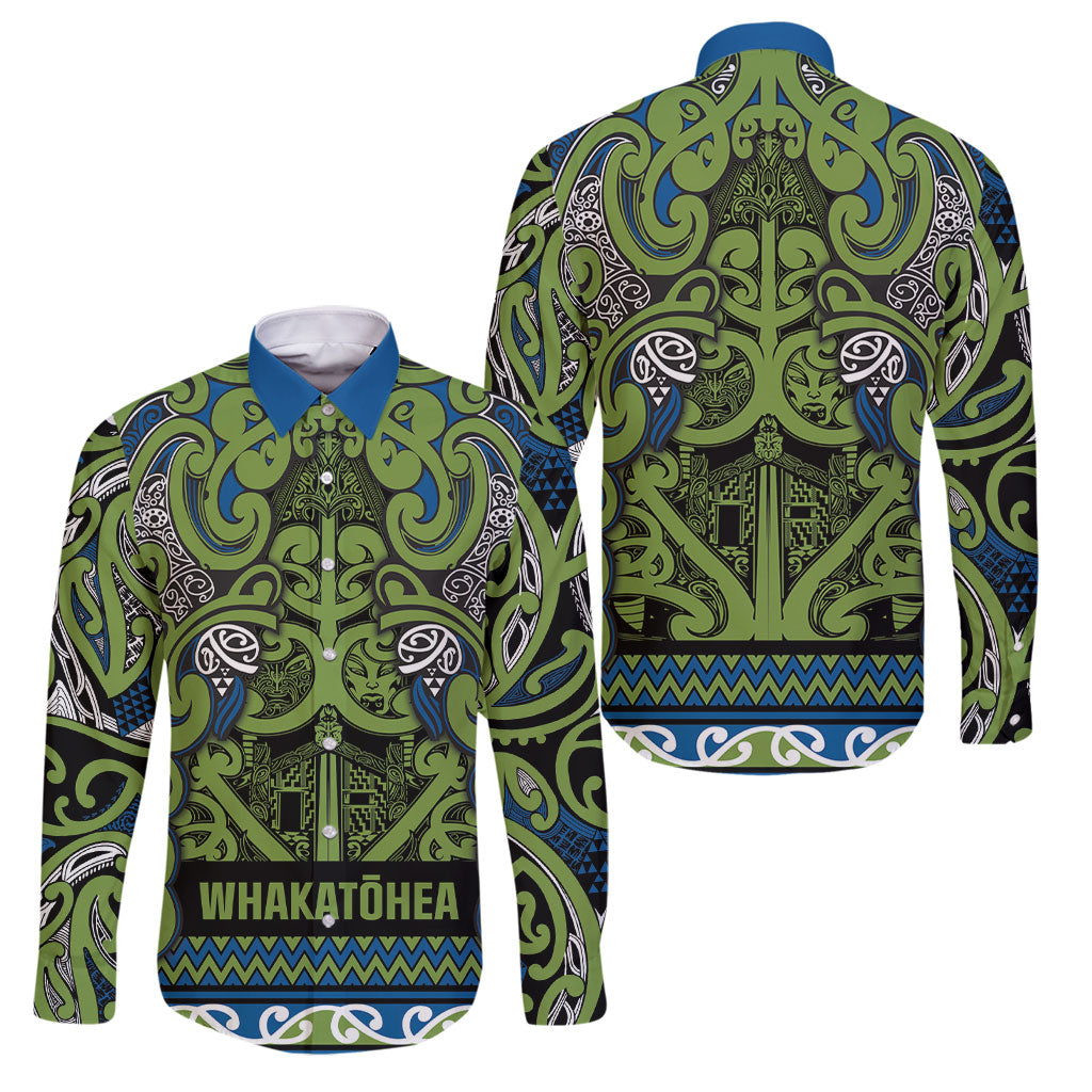 Aotearoa Iwi Whakatohea Family Matching Off The Shoulder Long Sleeve Dress and Hawaiian Shirt Maori Wharenui House Tribal Pattern