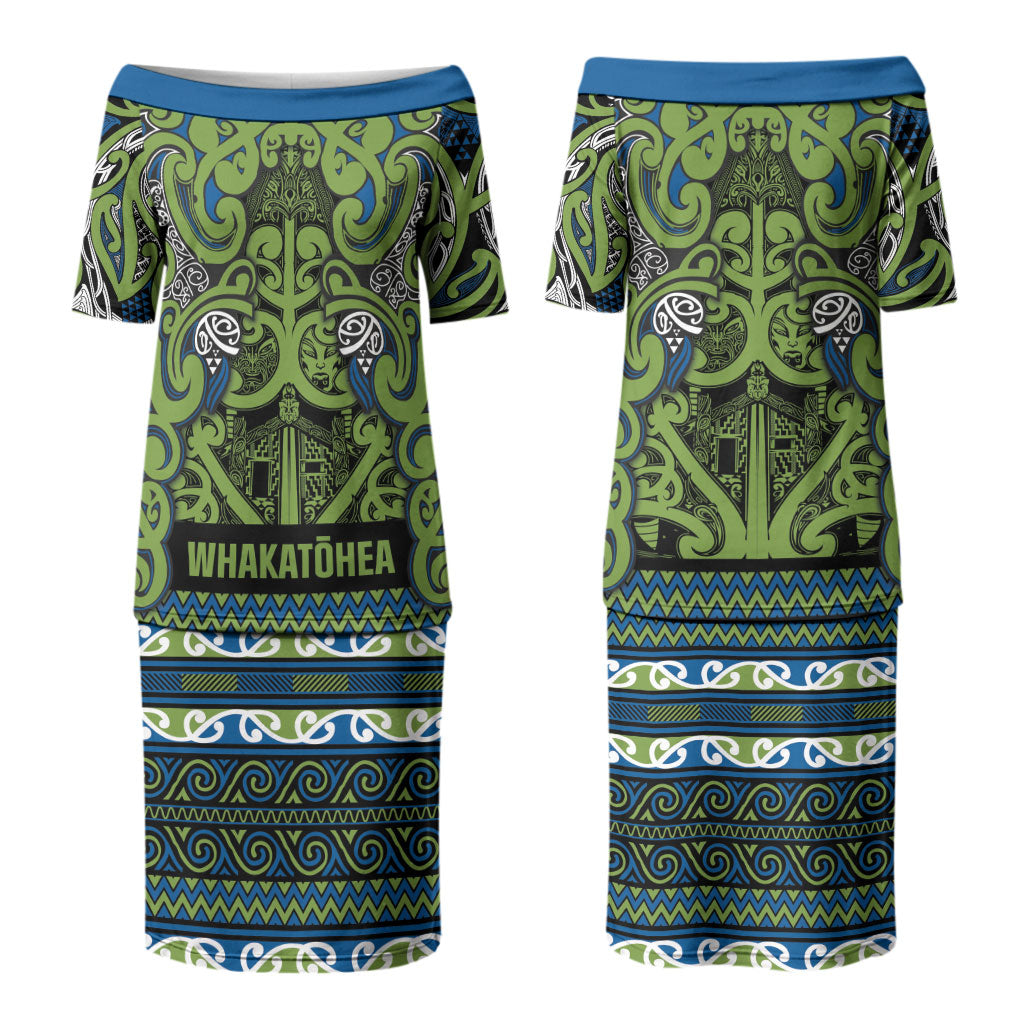 Aotearoa Iwi Whakatohea Family Matching Puletasi and Hawaiian Shirt Maori Wharenui House Tribal Pattern