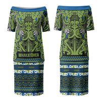 Aotearoa Iwi Whakatohea Family Matching Puletasi and Hawaiian Shirt Maori Wharenui House Tribal Pattern
