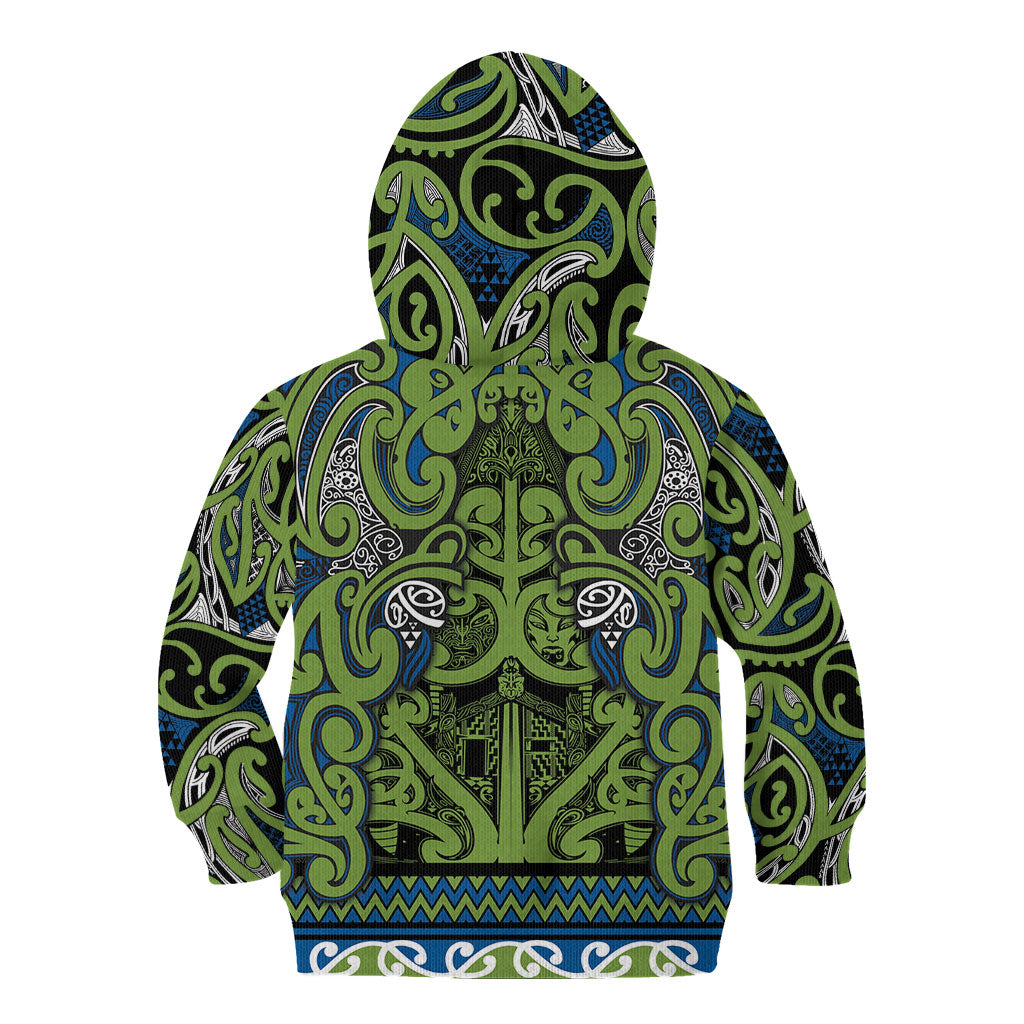 Aotearoa Iwi Whakatohea Kid Hoodie Maori Wharenui House Tribal Pattern