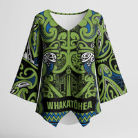 Aotearoa Iwi Whakatohea Kimono Sleeve Blouse Maori Wharenui House Tribal Pattern