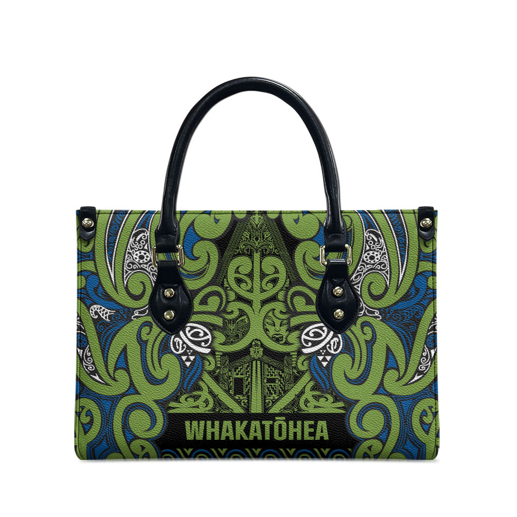 Aotearoa Iwi Whakatohea Leather Bag Maori Wharenui House Tribal Pattern
