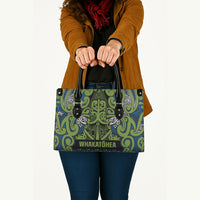 Aotearoa Iwi Whakatohea Leather Bag Maori Wharenui House Tribal Pattern