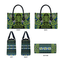 Aotearoa Iwi Whakatohea Leather Bag Maori Wharenui House Tribal Pattern