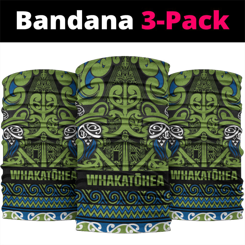 Aotearoa Iwi Whakatohea Neck Gaiter Maori Wharenui House Tribal Pattern LT9 package One Size: 25*50cm Olive green - Polynesian Pride