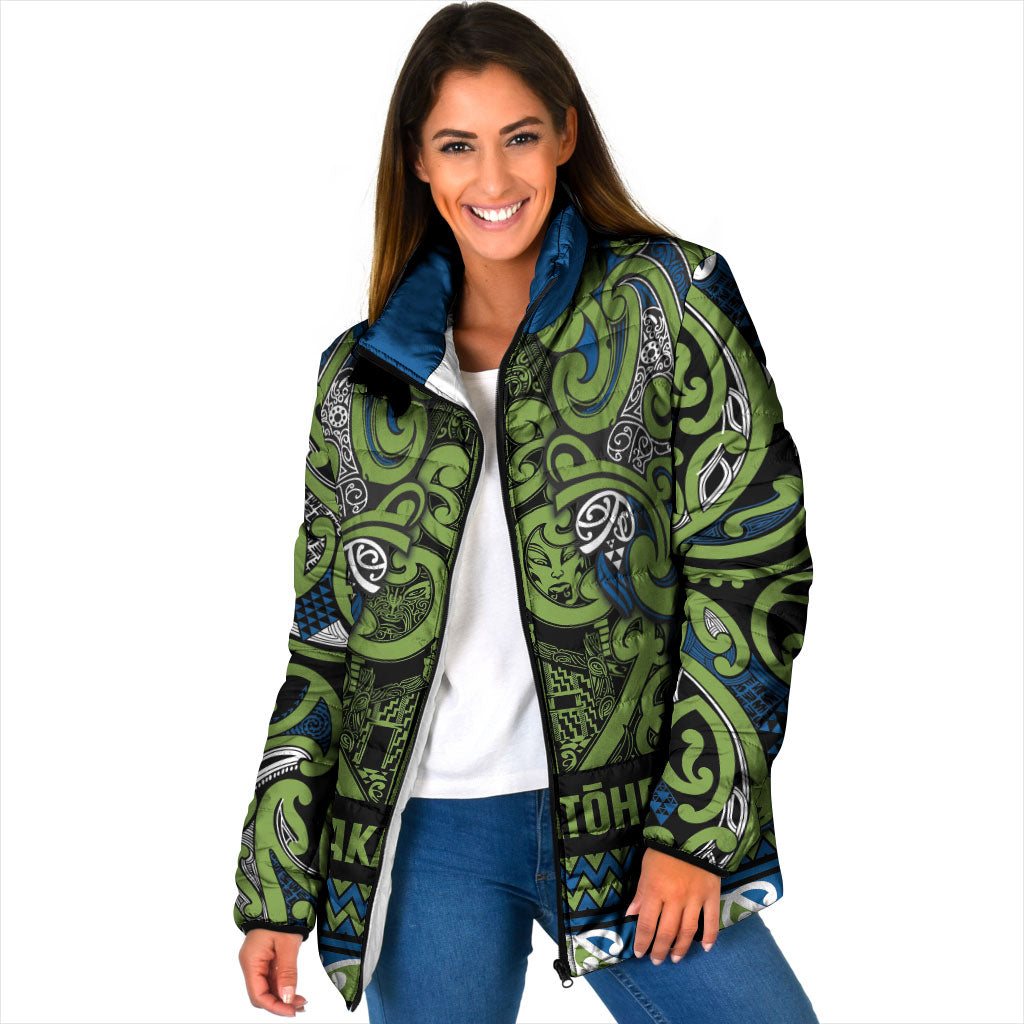 Aotearoa Iwi Whakatohea Padded Jacket Maori Wharenui House Tribal Pattern