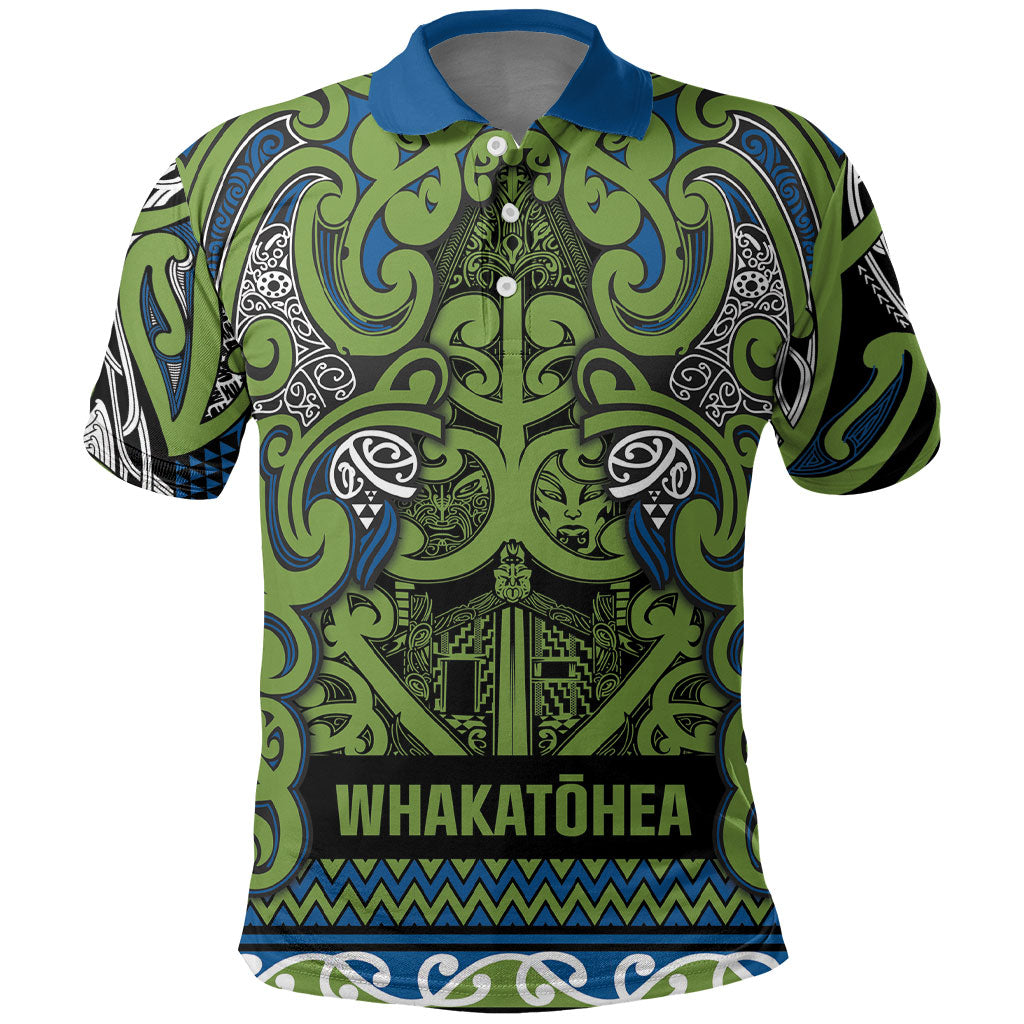 Aotearoa Iwi Whakatohea Polo Shirt Maori Wharenui House Tribal Pattern LT9 Olive green - Polynesian Pride
