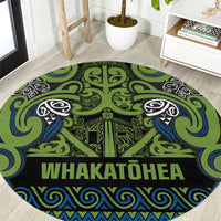 Aotearoa Iwi Whakatohea Round Carpet Maori Wharenui House Tribal Pattern