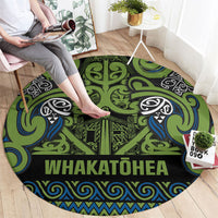 Aotearoa Iwi Whakatohea Round Carpet Maori Wharenui House Tribal Pattern