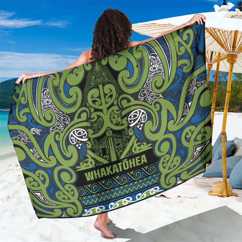 Aotearoa Iwi Whakatohea Sarong Maori Wharenui House Tribal Pattern LT9 One Size 44 x 66 inches Olive green - Polynesian Pride