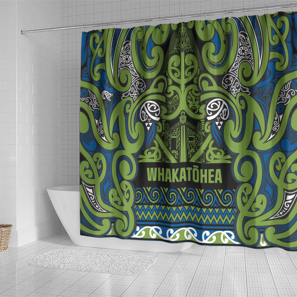 Aotearoa Iwi Whakatohea Shower Curtain Maori Wharenui House Tribal Pattern