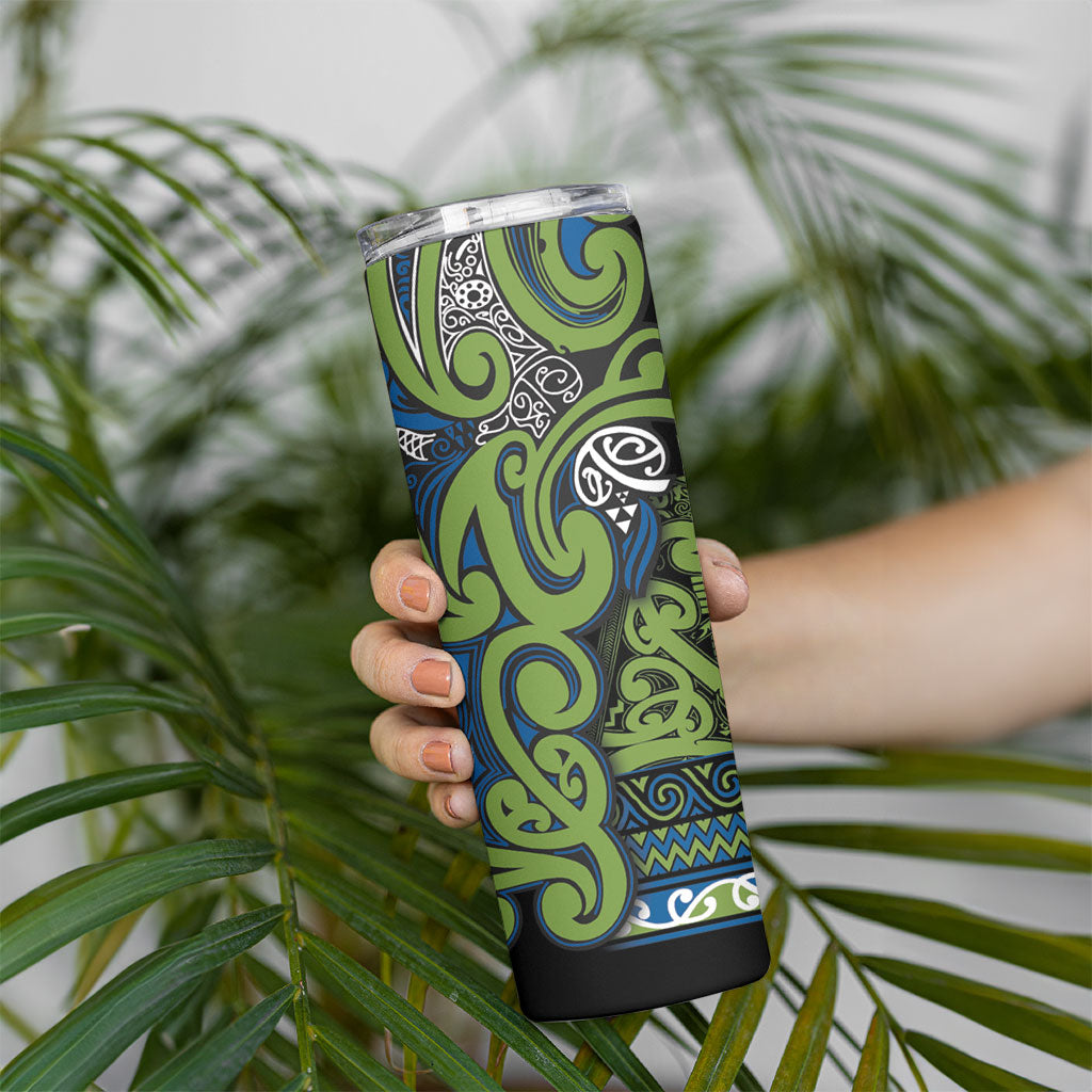 Aotearoa Iwi Whakatohea Skinny Tumbler Maori Wharenui House Tribal Pattern