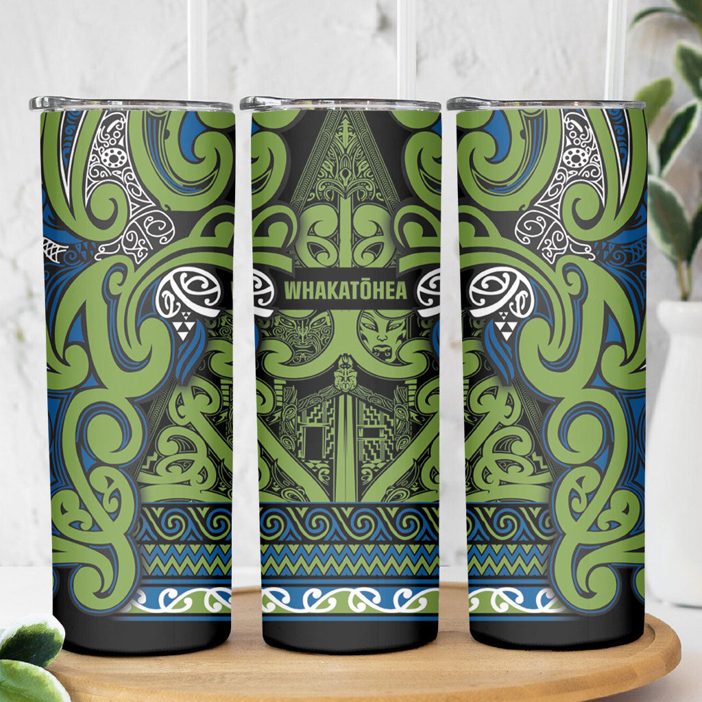 Aotearoa Iwi Whakatohea Skinny Tumbler Maori Wharenui House Tribal Pattern