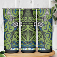 Aotearoa Iwi Whakatohea Skinny Tumbler Maori Wharenui House Tribal Pattern
