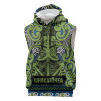 Aotearoa Iwi Whakatohea Sleeveless Hoodie Maori Wharenui House Tribal Pattern