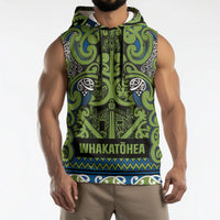 Aotearoa Iwi Whakatohea Sleeveless Hoodie Maori Wharenui House Tribal Pattern