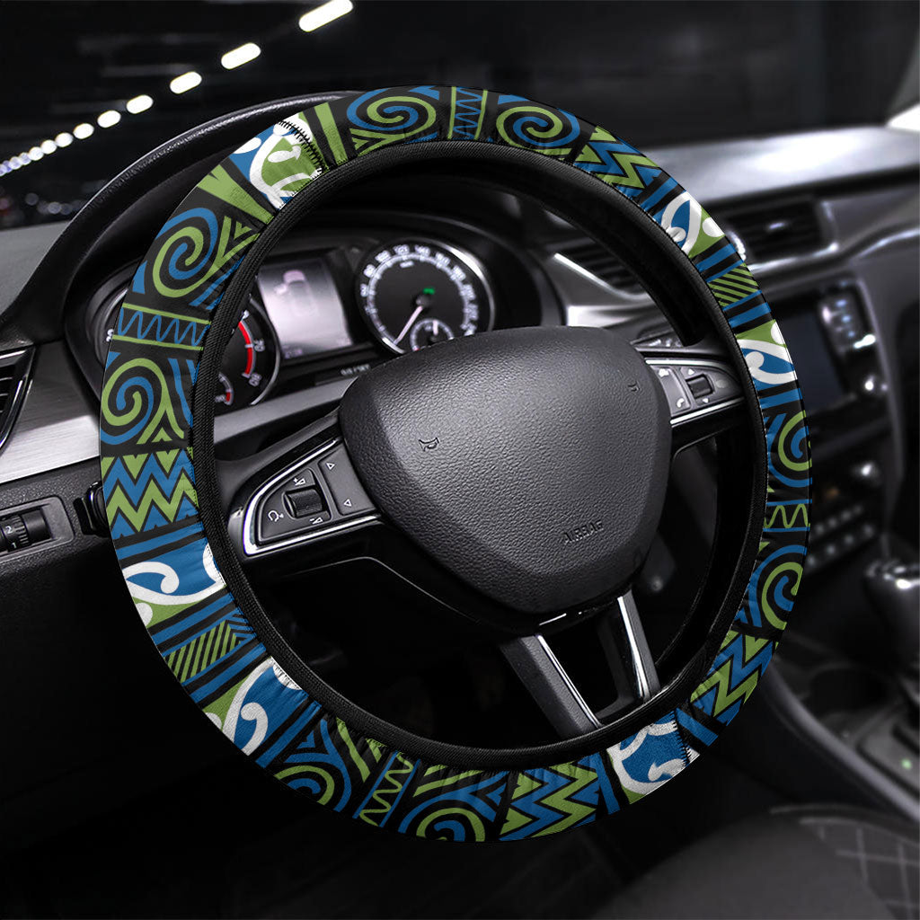 Aotearoa Iwi Whakatohea Steering Wheel Cover Maori Wharenui House Tribal Pattern
