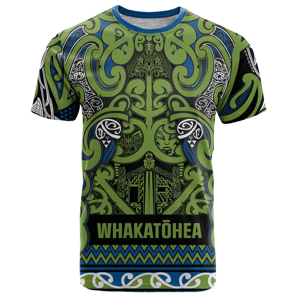 Aotearoa Iwi Whakatohea T Shirt Maori Wharenui House Tribal Pattern LT9 Olive green - Polynesian Pride