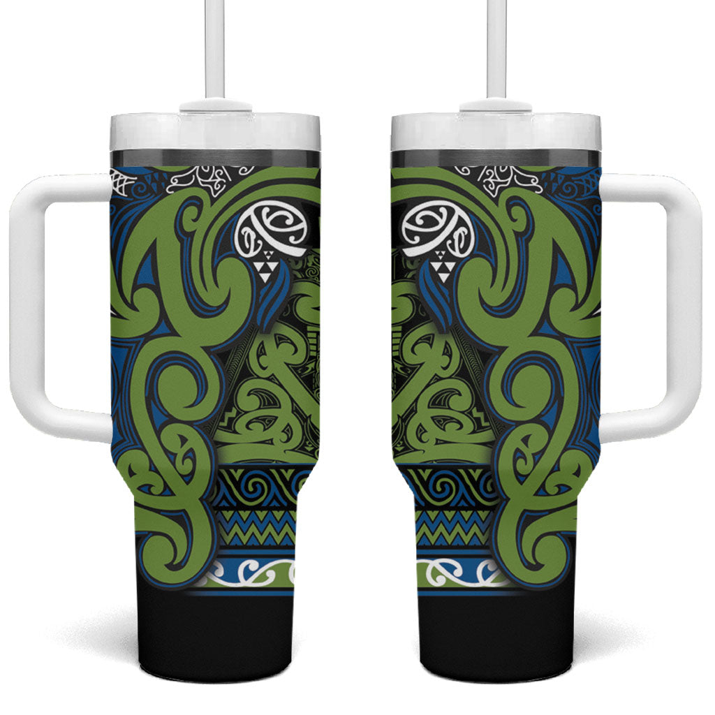 Aotearoa Iwi Whakatohea Tumbler With Handle Maori Wharenui House Tribal Pattern