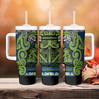 Aotearoa Iwi Whakatohea Tumbler With Handle Maori Wharenui House Tribal Pattern